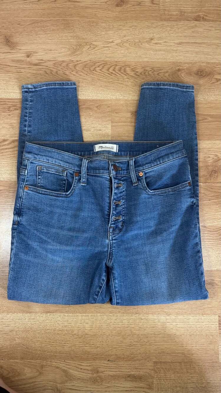 Madewell High-Rise Skinny Jeans Blue Denim Button Fly Size 26